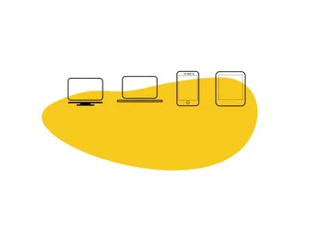 Set Digital Icon on white background in vector illustration Stock Illustration