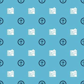 Set Digital speed meter and Graph, chart, diagram on seamless pattern. Vector Stock Illustration