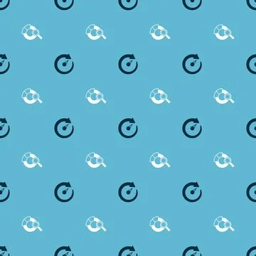 Set Digital speed meter and Search data analysis on seamless pattern. Vector Stock Illustration