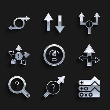 Set Digital speed meter, Arrow, Graph, chart, diagram, Unknown search, Many ways イラスト素材