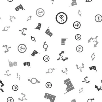 Set Digital speed meter, Pie chart infographic, Arrow and on seamless pattern Stock Illustration