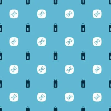 Set Digital thermometer and DNA symbol on seamless pattern. Vector Stock Illustration