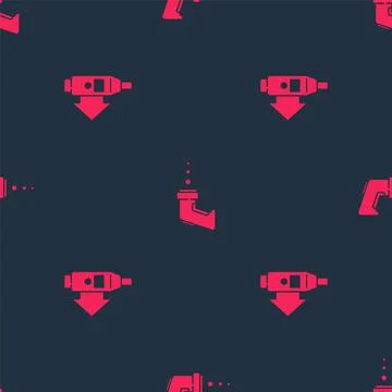 Set Digital thermometer and on seamless pattern. Vector Stock Illustration