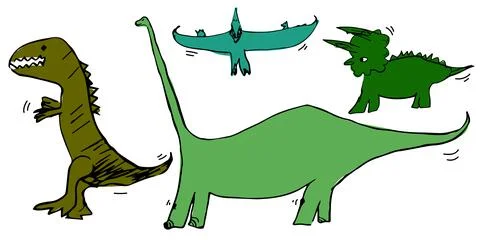 Set of dinosaurs Stock Illustration