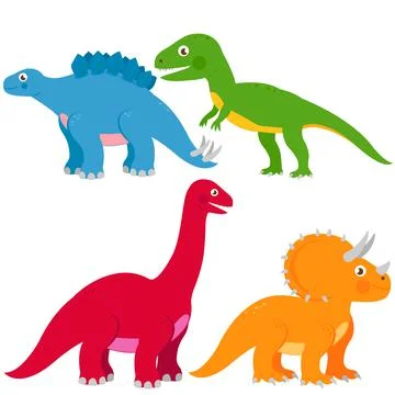 Set of dinosaurs. Vector illustration Stock Illustration