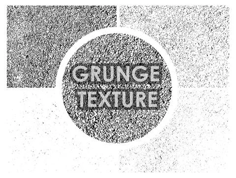 Set of dirty grunge textures with different number of spots on transparent ba Stock-Illustration