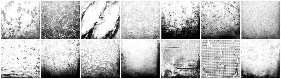 A set dirty wall texture frame background on white background 스톡 사진