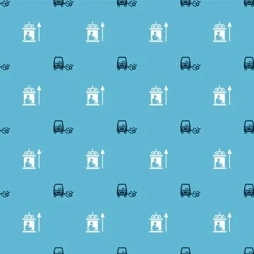 Set Disabled car and Elevator for disabled on seamless pattern. Vector Stock Illustration