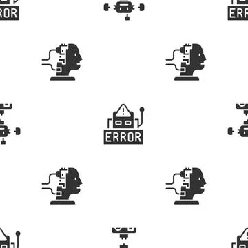 Set Disassembled robot, Error in and Robot for maintenance on seamless pattern Stock Illustration