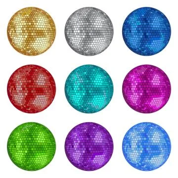 Set of disco balls Stock Illustration