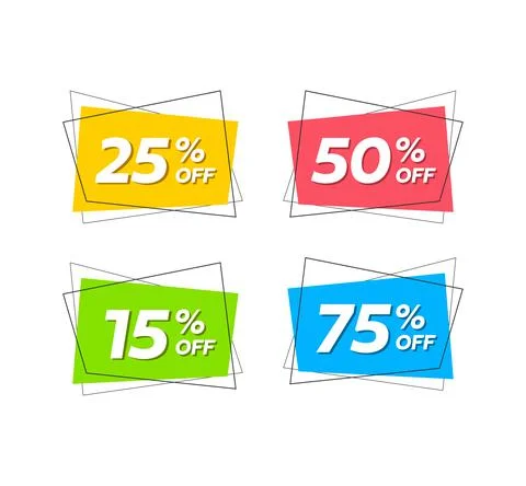 Set of discount banners. Stock Illustration