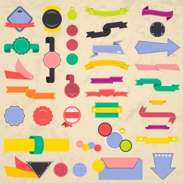 Set of discount banners. Representing Labels Stickers Banners collection. Stock Illustration