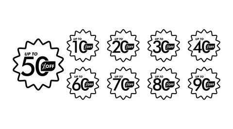 Set of Discount label Stock Illustration