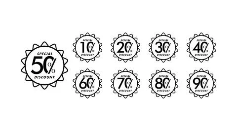 Set of Discount label Stock Illustration