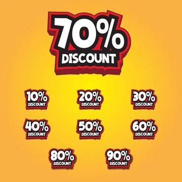 Set of discount labels in bold style Stock Illustration