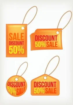 Set discount labels Stock Illustration
