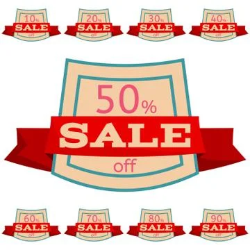 Set of discount stickers Stock Illustration