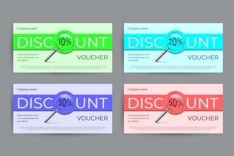 Set of discount voucher designs. Vector gift card templates. Stock Illustration