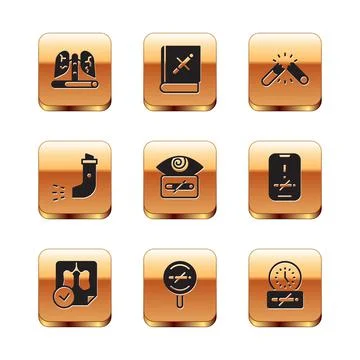 Set Disease lungs, Lungs x-ray diagnostics, No smoking, Hypnosis, Inhaler Stock Illustration