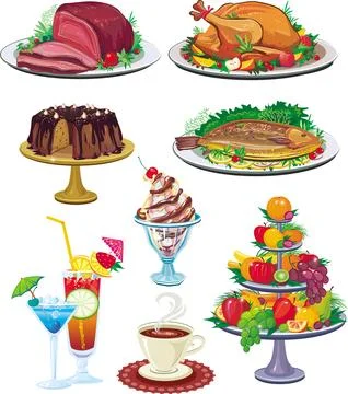 Set of dishes Stock Illustration