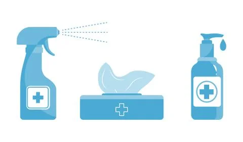Set of disinfectants Stock Illustration