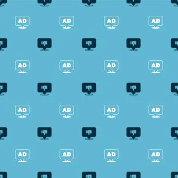 Set Dislike in speech bubble and Advertising on seamless pattern. Vector Illustrazione stock