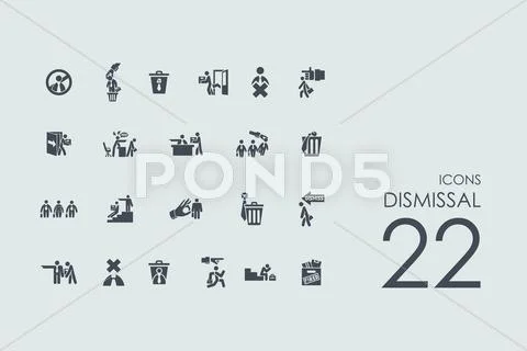 Set of dismissal icons Stock Illustration