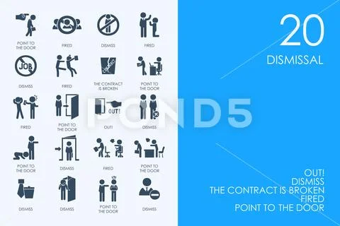 Set of dismissal icons Stock Illustration