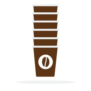 Set of disposable coffee cups vector flat isolated Illustrazione stock