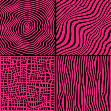 Set distortion lines background. Distort stripes, abstract modern pattern Illustrazione stock