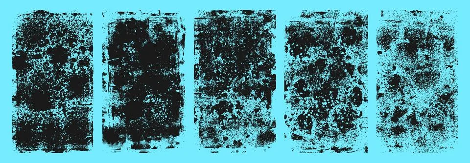 Set of distressed grunge textures with rough abstract overlays, dirty grain and 스톡 일러스트