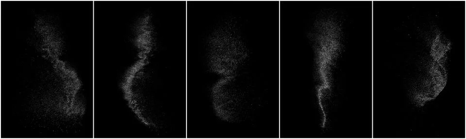 Set of distressed white grainy texture. Stock Illustration