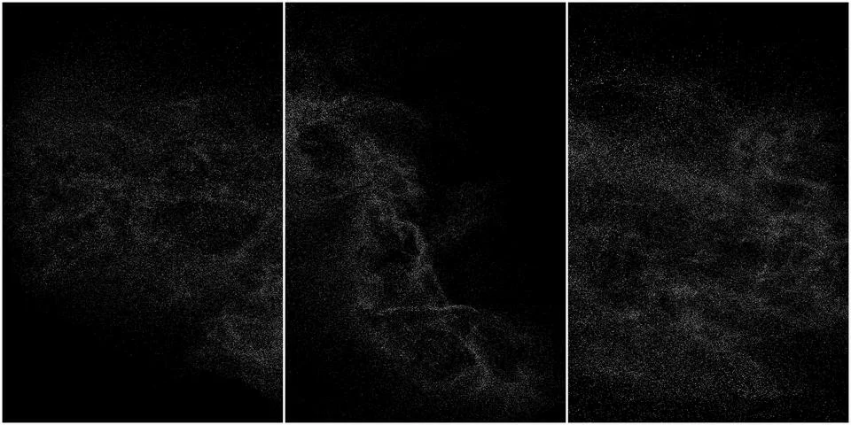 Set of distressed white grainy texture. Stock Illustration