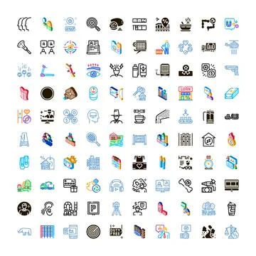 Set diverse conceptual interface web icons Illustrazione stock