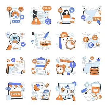Set of Diverse Flat Illustrations イラスト素材