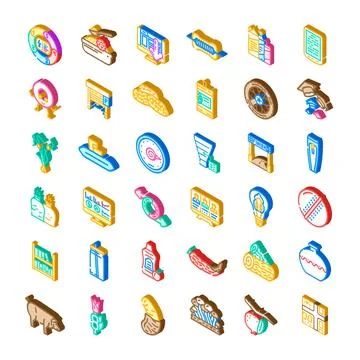 Set of diverse isometric icons representing various concepts イラスト素材