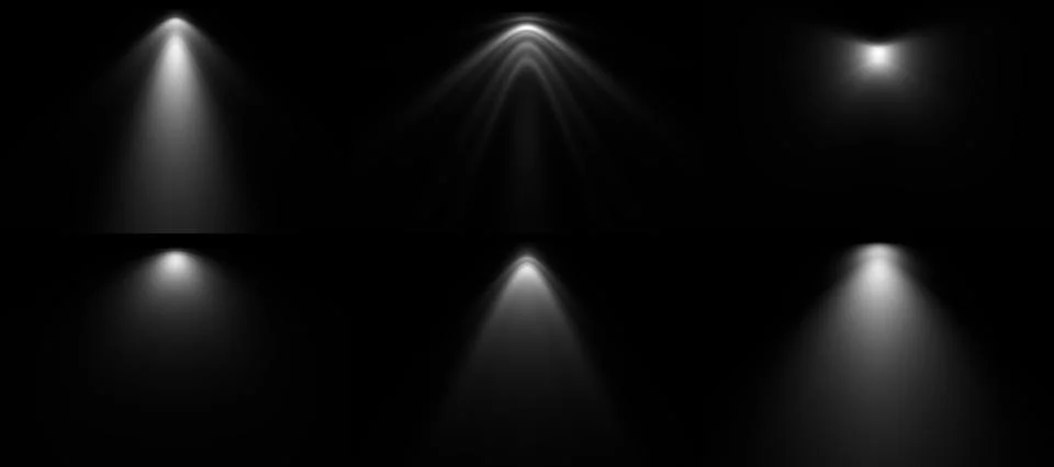 Set of diverse light profiles ready to use in architecture Stock Illustration