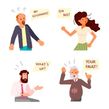 Set of Diverse people Stock Illustration