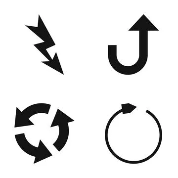 Set of diverse vector arrow icons illustrating concepts イラスト素材