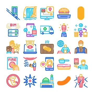 Set of diverse vector colorful abstract icons Stock Illustration