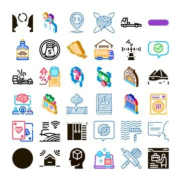 Set of diverse vector concepts and user interface icons Stock Illustration