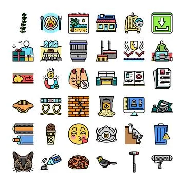 Set of diverse vector icons collection with concepts Illustrazione stock