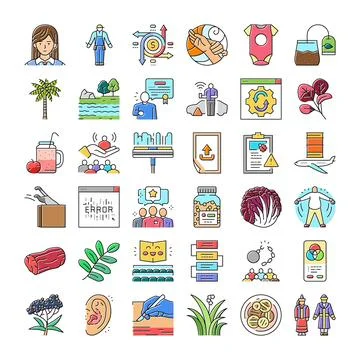Set of diverse vector icons illustrating various concepts イラスト素材