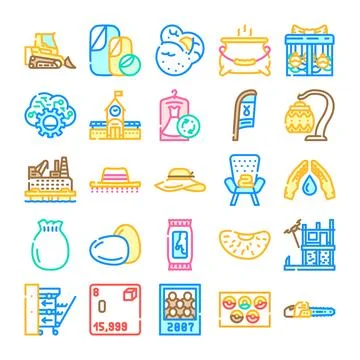 Set of diverse vector items icons collection 스톡 일러스트