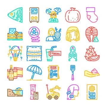Set of diverse vector line icons representing various concepts イラスト素材