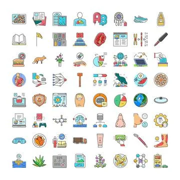 Set of diverse vector line icons illustrating various concepts イラスト素材