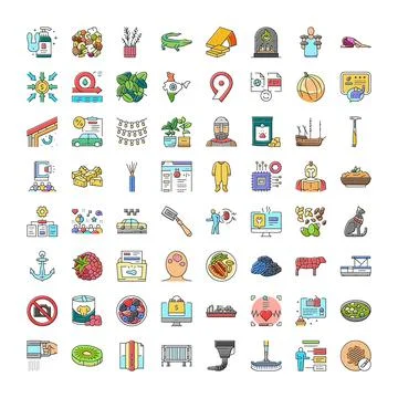 Set of diverse vector line icons illustrating business concepts 스톡 일러스트
