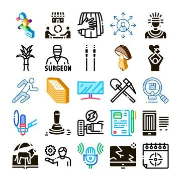 Set of diverse vector microstock design icons 库存插图