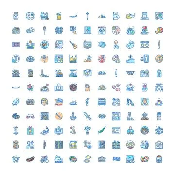 Set of diverse vector scribble style icons Stock Illustration