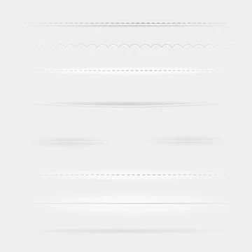 Set of Dividers. Design elements with different shadows. Stock Illustration
